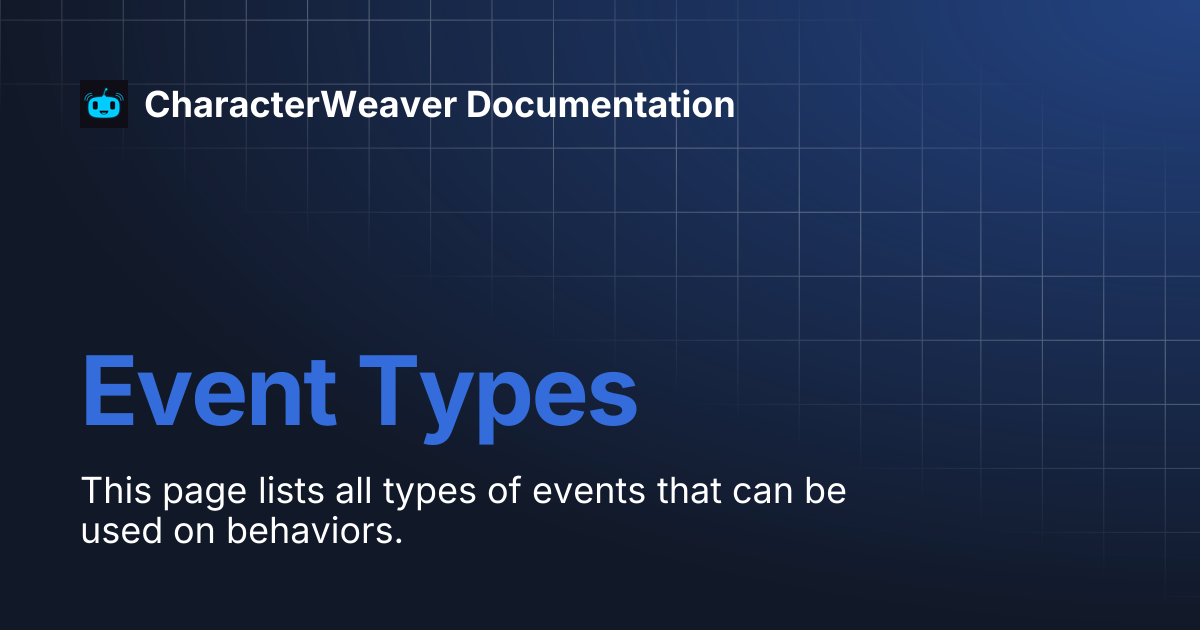 Event Types | CharacterWeaver Documentation